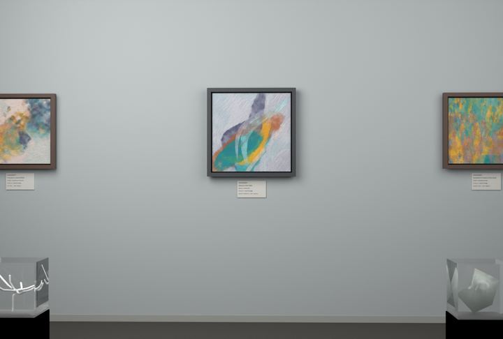 Rising Arc — Gestural color fields, palette 286
