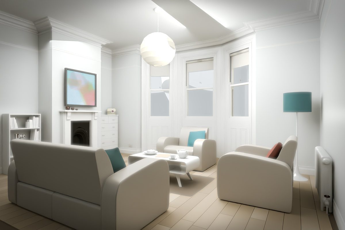Diagonal Drift · white original room view