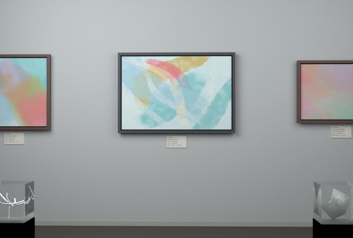 Opposed Sweeps — Gestural color fields, palette 287