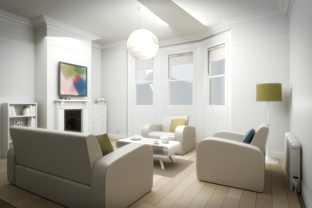 Diagonal Drift · white original room view