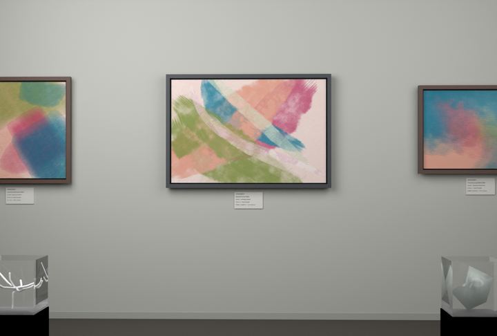 Opposed Sweeps — Gestural color fields, palette 299