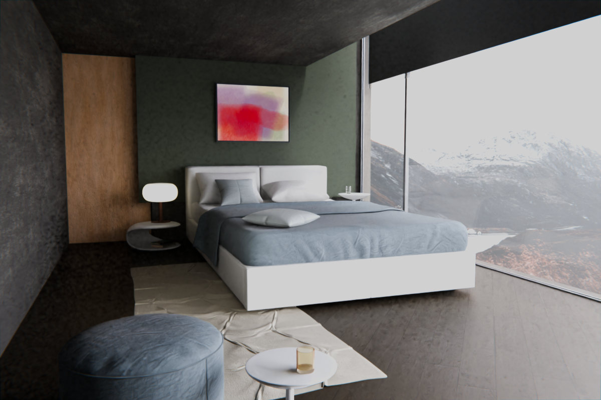 Interleaved Veils · over bed room view