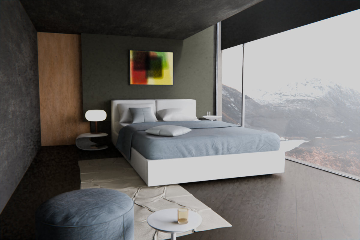 Interleaved Veils · over bed room view