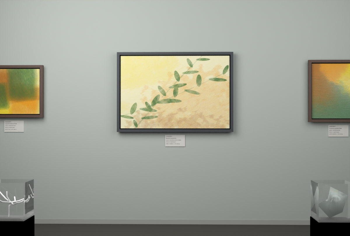 Botanical Olive Crossing · gallery context room view