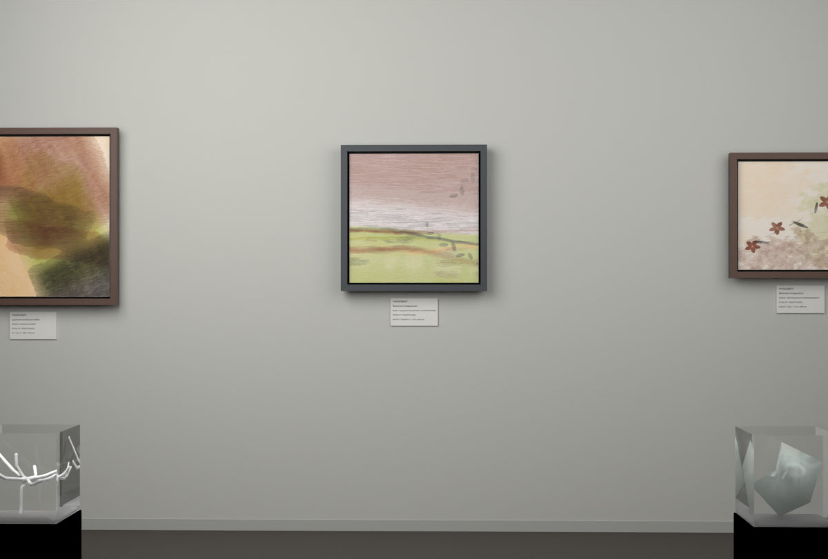 Shallow Tidal Planes · Olive Over Water · gallery context room view
