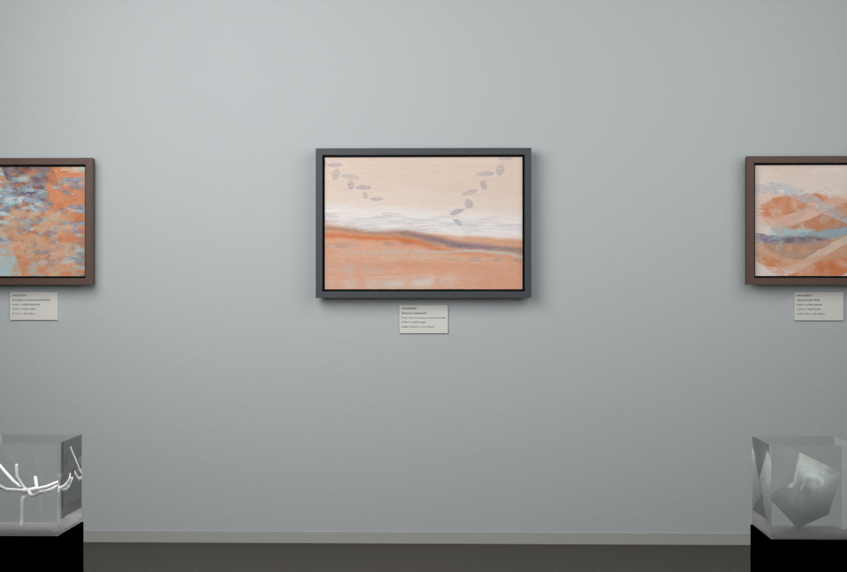 Shallow Tidal Planes · Veiled Canopy Bend · gallery context room view