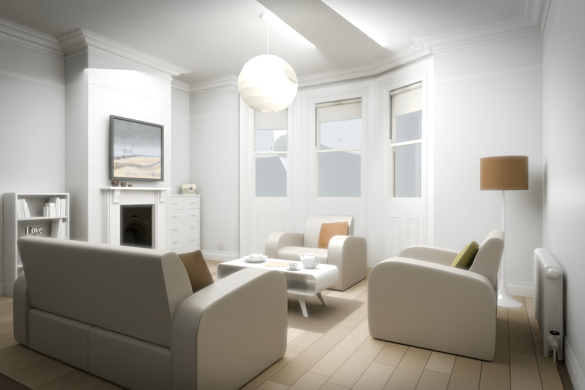 Shallow Tidal Planes · Ginkgo Lightbreak · white original room view