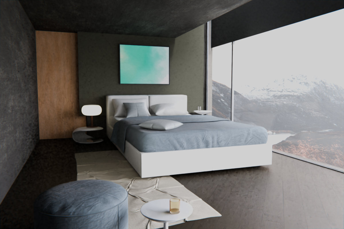 Edge-Lit Chamber · over bed room view
