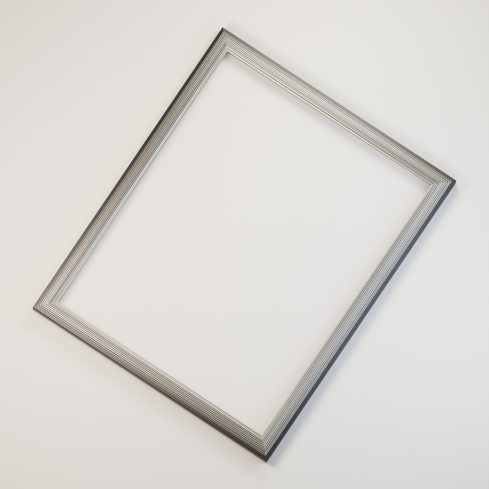 Beveled Gallery 30 · Fine Reeding in Black / Silver Leaf