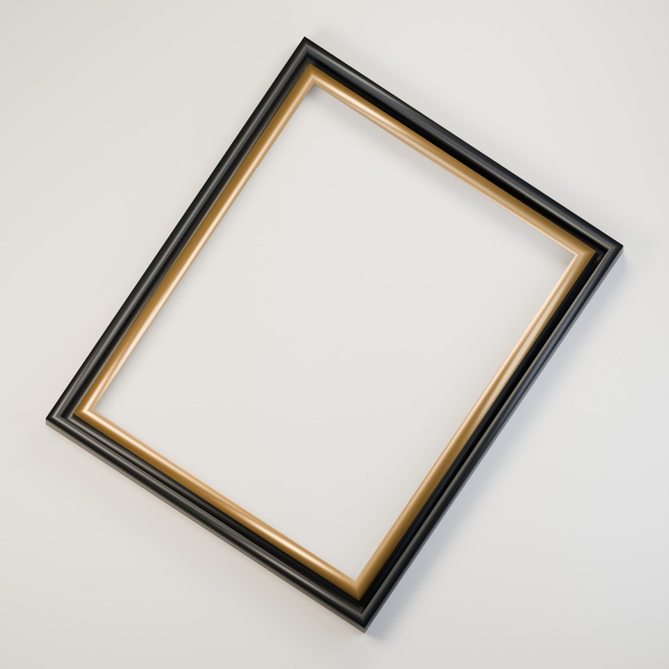 Faux Float Deep 12 in Black / Gold Leaf