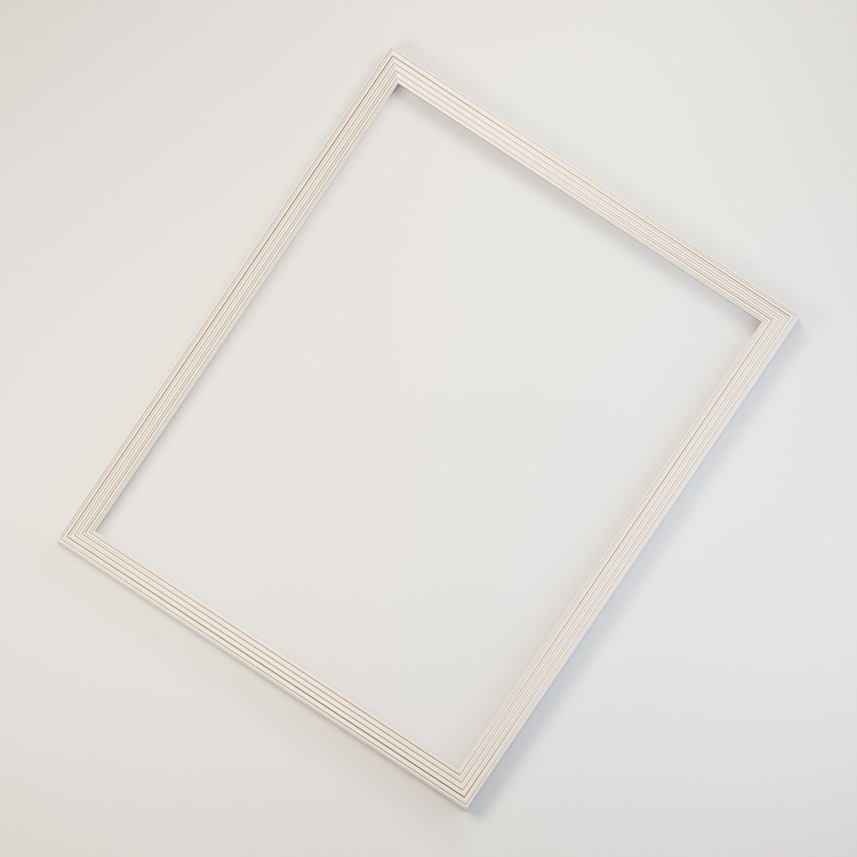 Flat Gallery Slim 25 · Classical Fluting in White / Gold Leaf