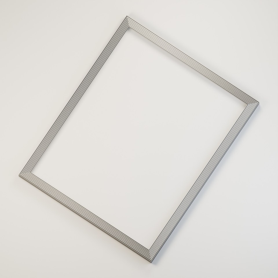 Flat Gallery Slim 25 · Fine Reeding in Black / Silver Leaf