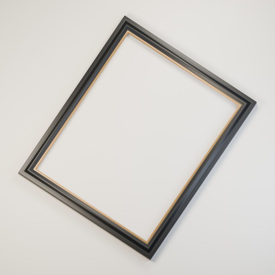Museum Cavetto 40 in Black / Gold Leaf