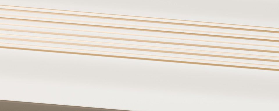 Shadowbox Gallery 60 · Classical Fluting rail and miter detail