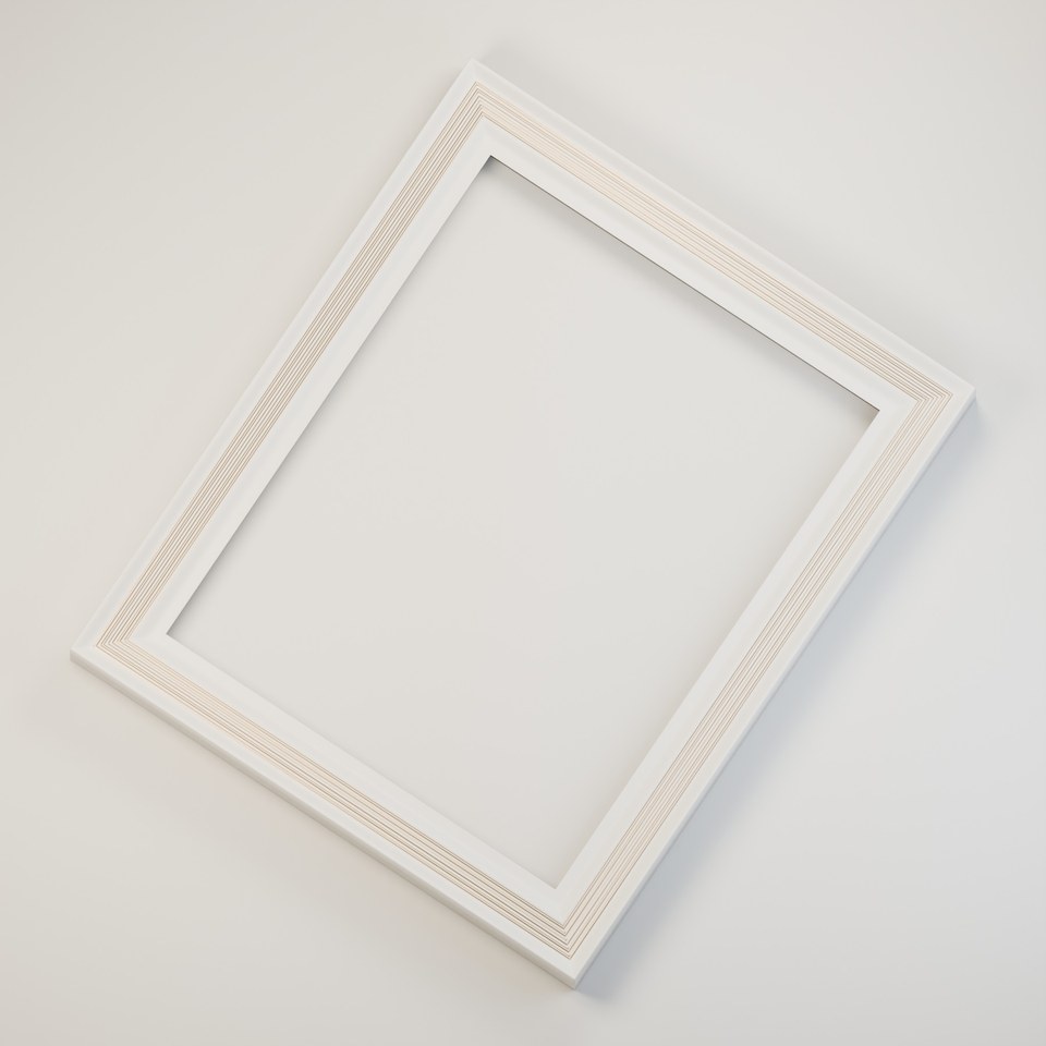 Shadowbox Gallery 60 · Classical Fluting in White / Gold Leaf